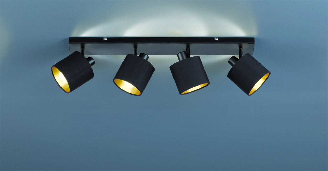 Plafoniera Tommy, RL, 70x17.6x19 cm, 28W, 4x E14, metal, negru mat - imagine 3